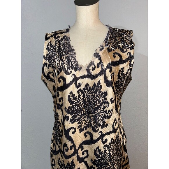 KOMAROV Women's Midi Cocktail Dress size 2X Crinkle Lace Trim V-Neck Whimsygoth - Picture 4 of 15